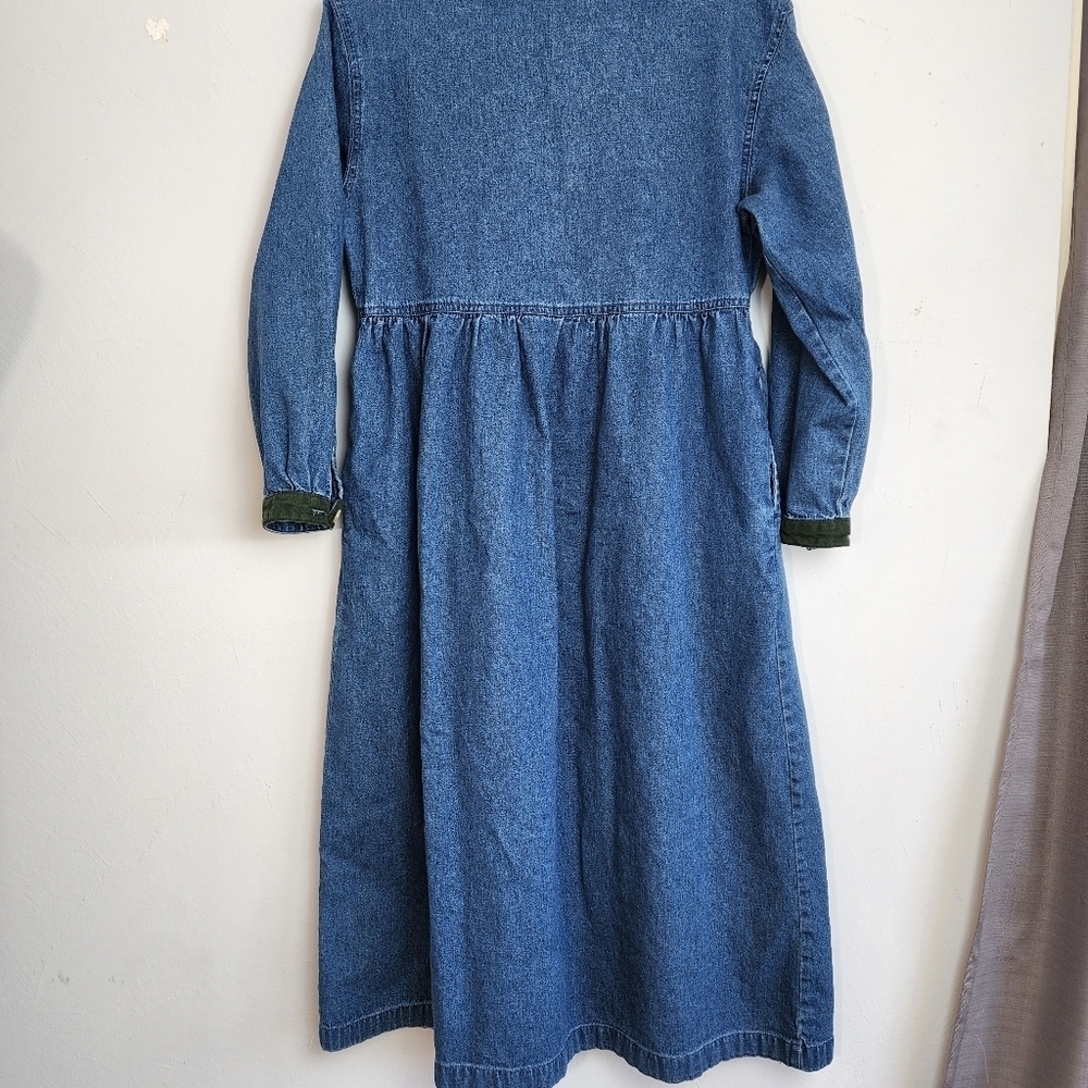 Original TY Wear Vintage Denim Collared Button Women's Midi Dress Size Petite S - Picture 4 of 8